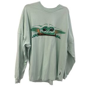 Star Wars Mandalorian Spirit Jersey Large Green Disney Resort Long Sleeve